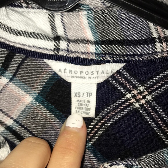 Dark blue and white plaid shirt - Picture 2 of 3